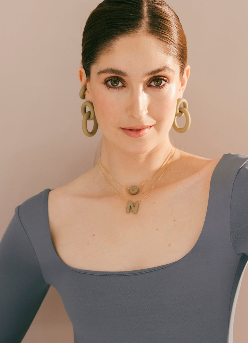 Aretes Eslabones Blooms Grass