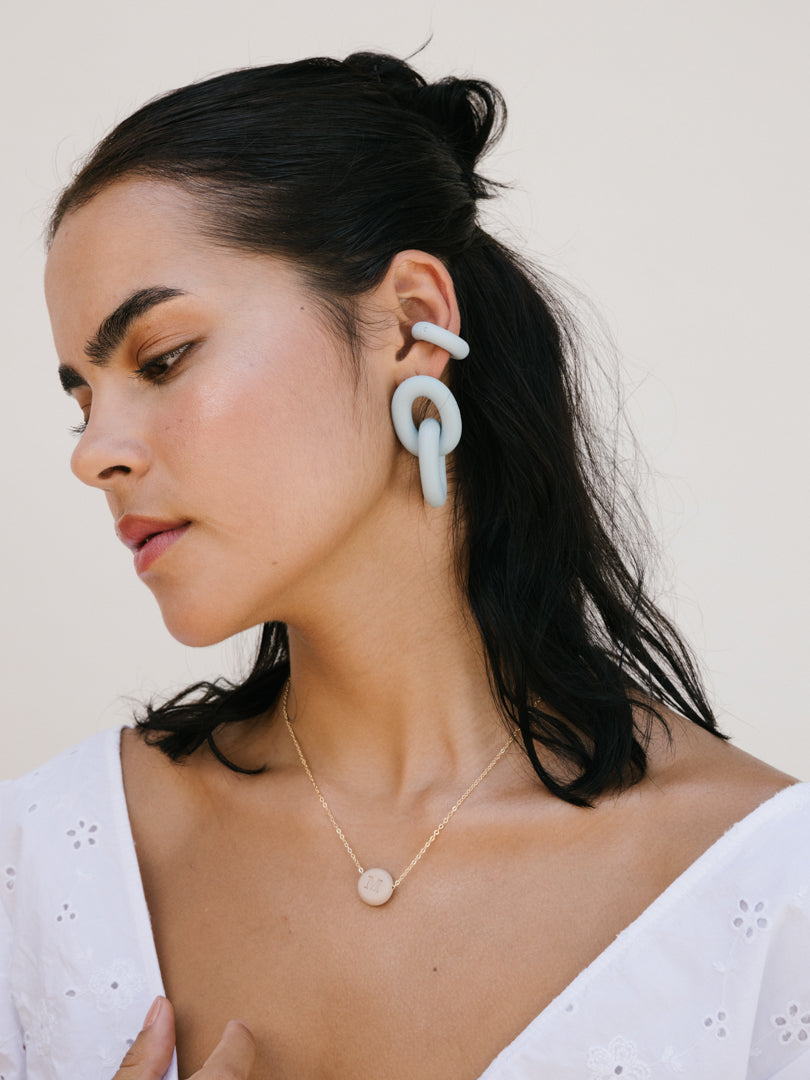 Aretes Eslabones Blooms Ice